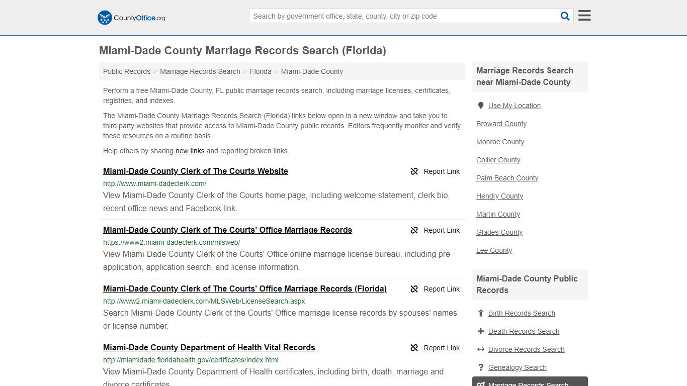 Marriage Records Search - Miami-Dade County, FL (Marriage ...